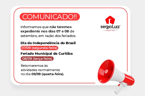 Não haverá expediente no dia 19/06 em razão do feriado de Corpus Christi.
